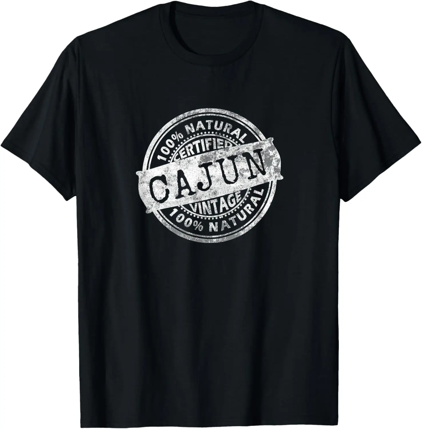 Vintage 100% Certified Cajun White Stamp Louisiana T-Shirt