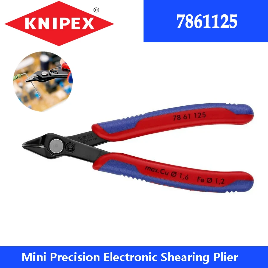 KNIPEX 7861125 Precision Electronic Shearing Plier Comfort Grip Mini Plier Wire Cutter Sharp Cutting Edge