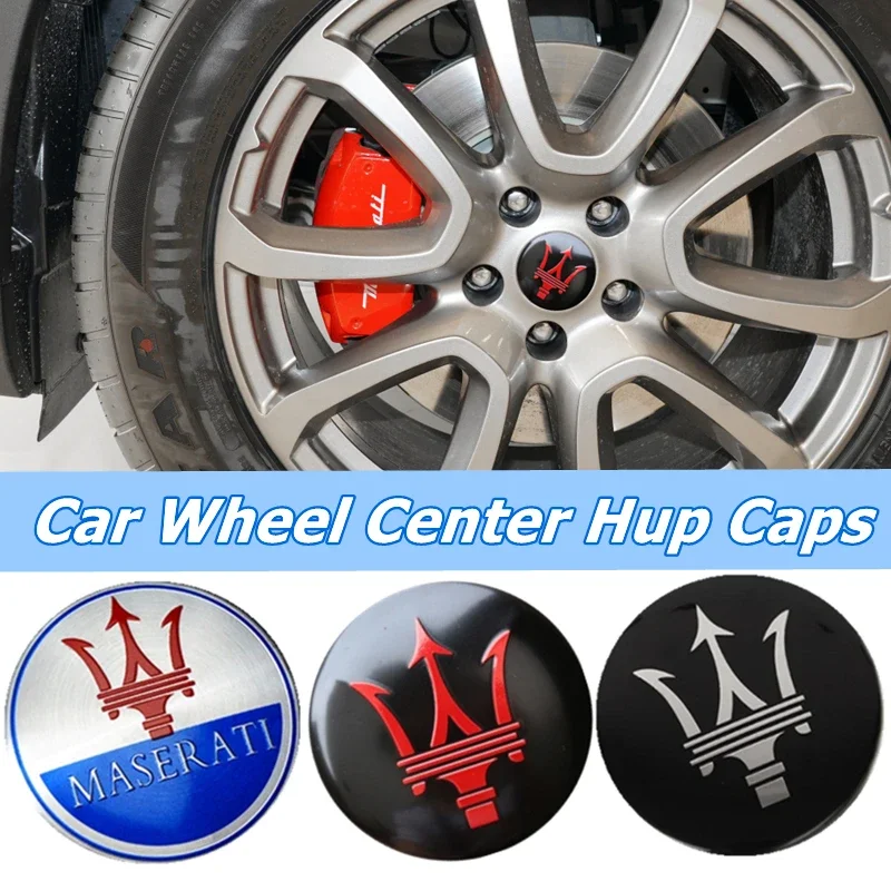 Cubierta Hupcaps para centro de rueda de coche, 60MM, para Maserati Granturismo Levante Ghibli Gran GC Cabrio GT Quattroporte Coupe, accesorios