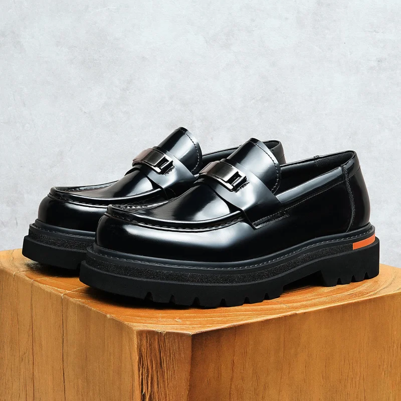 

Men's Genuine Leather Vintage High Quality Shoes Luxury Classic Formal Dress Elegant Gentleman Italian Black Natural Cowhide