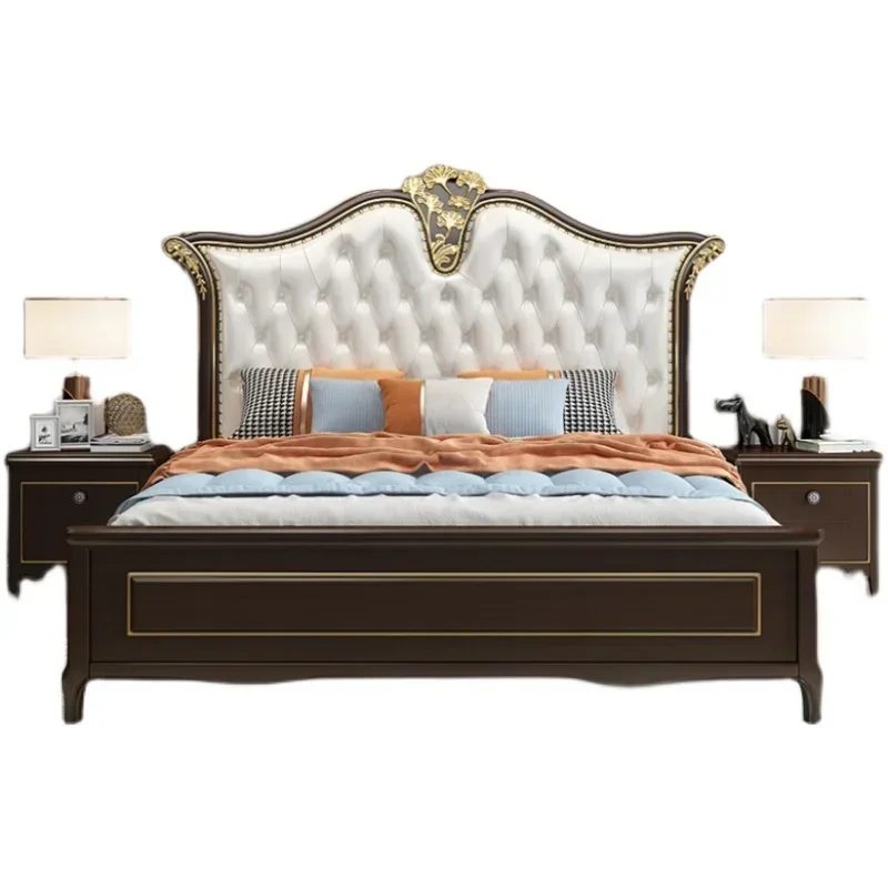 Modern Soft European Double Bed Designer Luxury Headboards Modular Double Bed King Human  Chambre Nordic Furniture