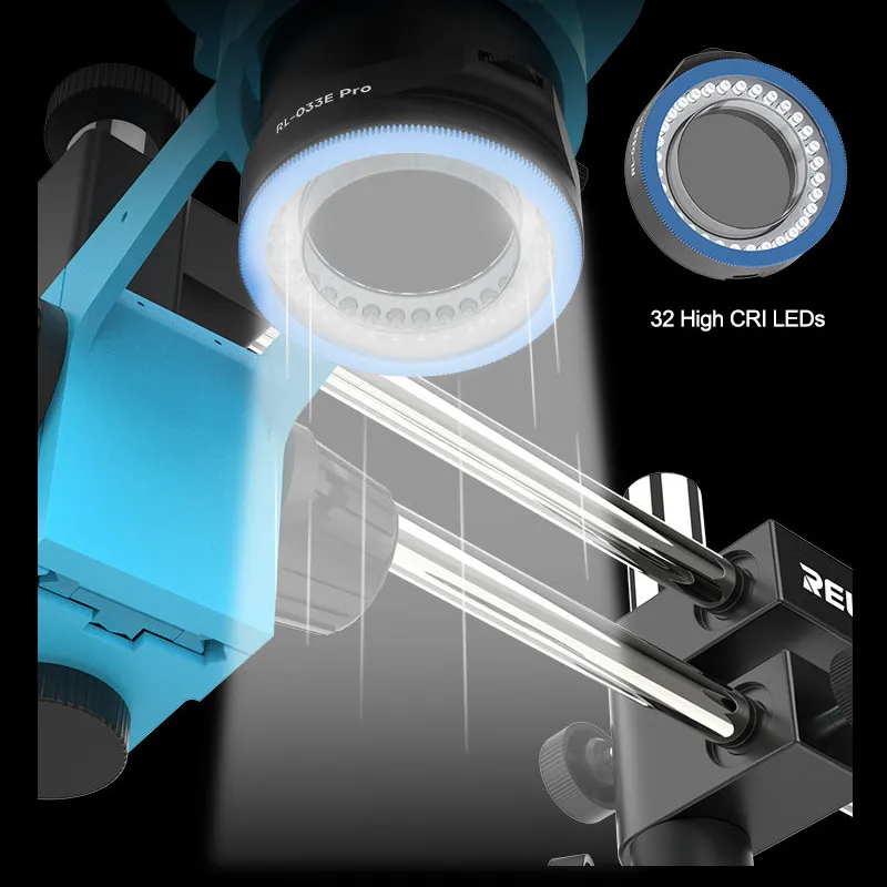 RELIFE RL-033E Pro Microscope Polarized Light 32 LED Ring Lamp Anti Glare Eliminates Reflection Illumination Light Source