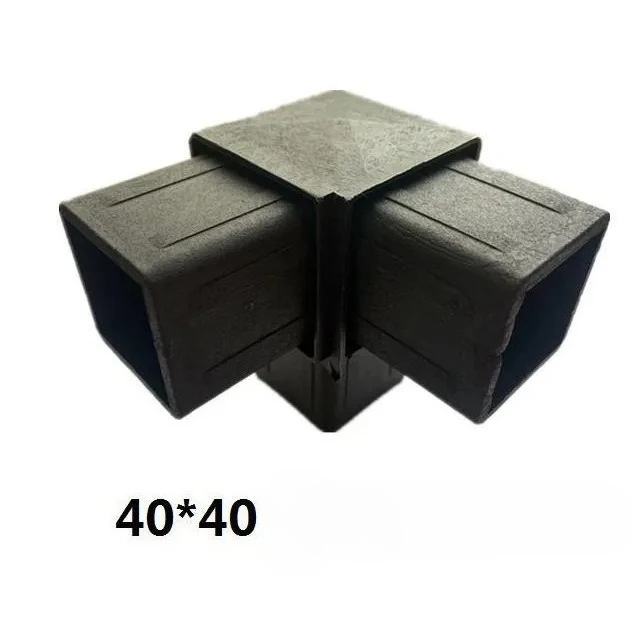 4/8PCS 40X40 Square Tube Three-way Connector Plastic  Tube Stainless Steel Alloy Square Cargo Connection Guardrail Accessories