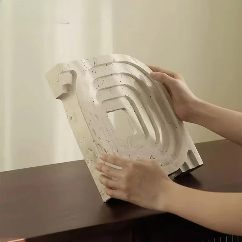 أثاث آرت ديكو بتصميم نورديك، إطار رخامي أبيض بسيط، زخرفة سطح الطاولة في غرفة المعيشة #5