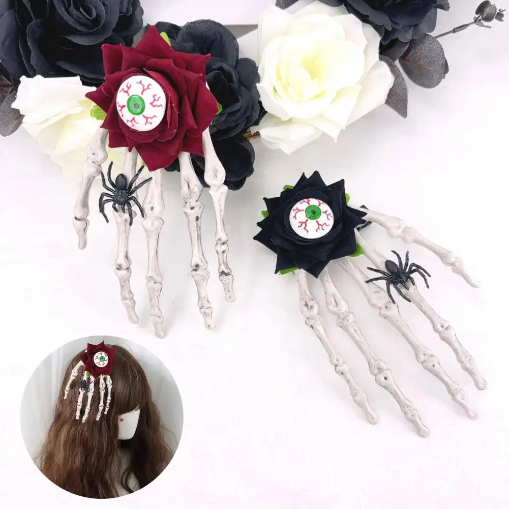 Gothic Skull Hand Hair Clamp Halloween Party Hairpins Hair Barrette Headwear Fun Hair Accessory for Cosplay Party Decoration