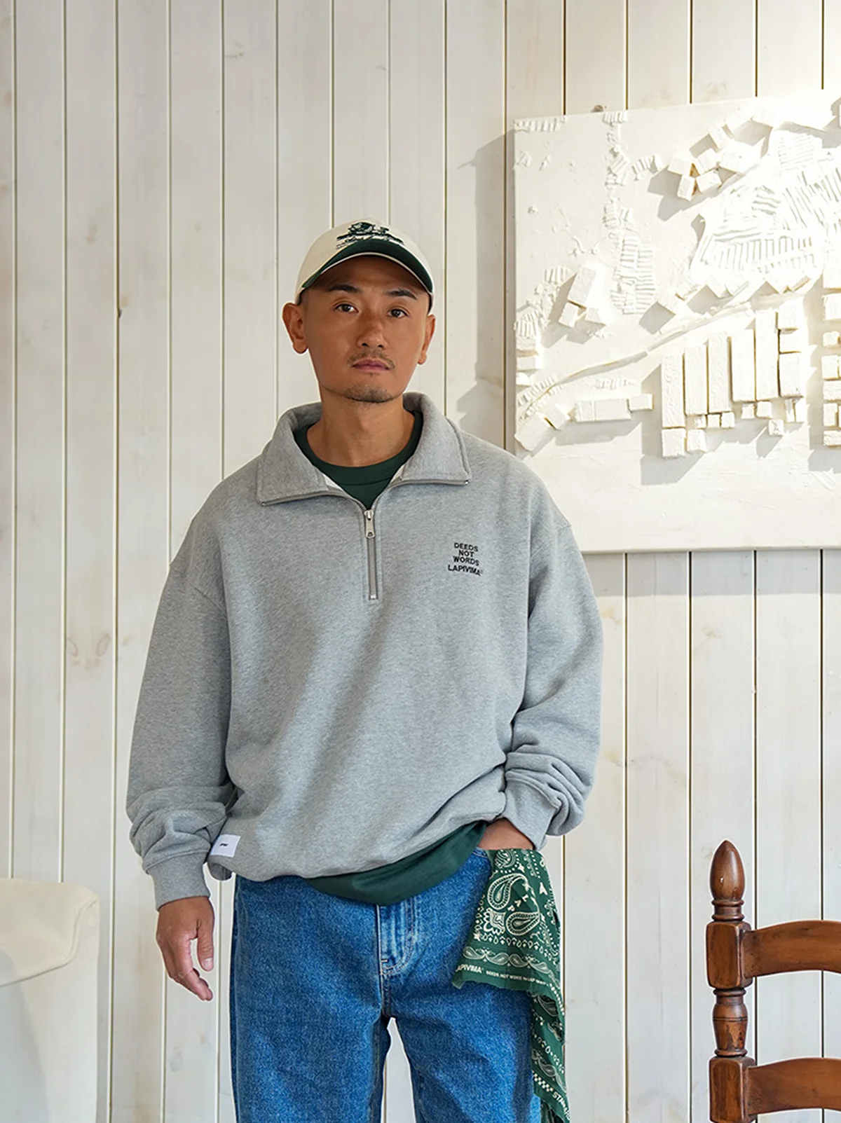 

Мужская толстовка LAPIVIMA с высоким воротником на молнии, простая, осенне-зимняя, хлопковая, с длинным рукавом, повседневная, теплая и удобная