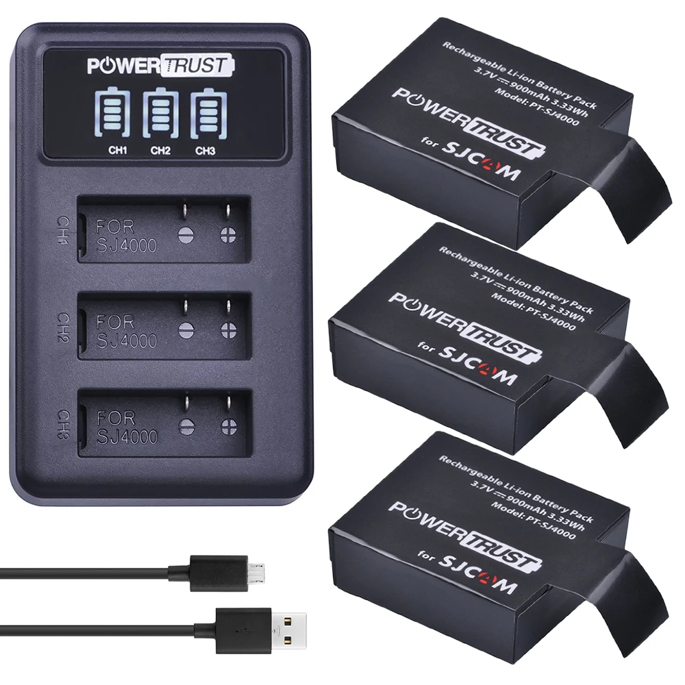 PG1050 SJ4000 Battery with Charger for SJCAM SJ4000WIFI SJ5000 SJ6000 Sj5000 WIFI M10 SJ7000 SJ8000 SJ9000 EKEN H8 H8R