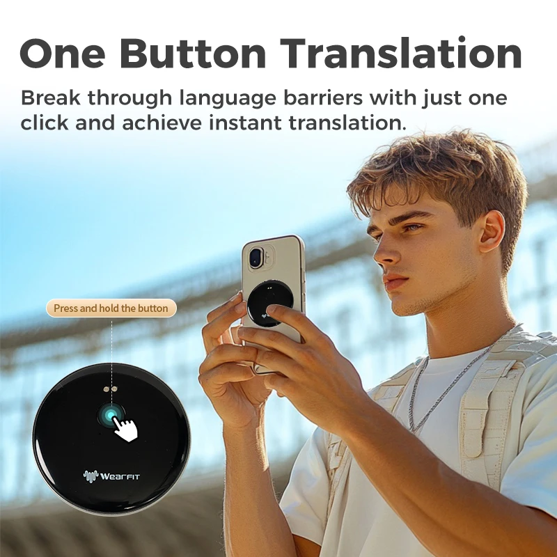 Smart AI Voice Photo Recording Translator Wireless Bluetooth Earphones Video Translation Multi 137 Languages Instant Translate