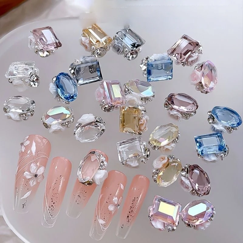 5 sztuk Nail Art Cube wiertło biżuteria wiertło lodowy kryształ gołębi jajko wielostopowe zdobienie paznokci dekoracje Diy akcesoria narzędziowe