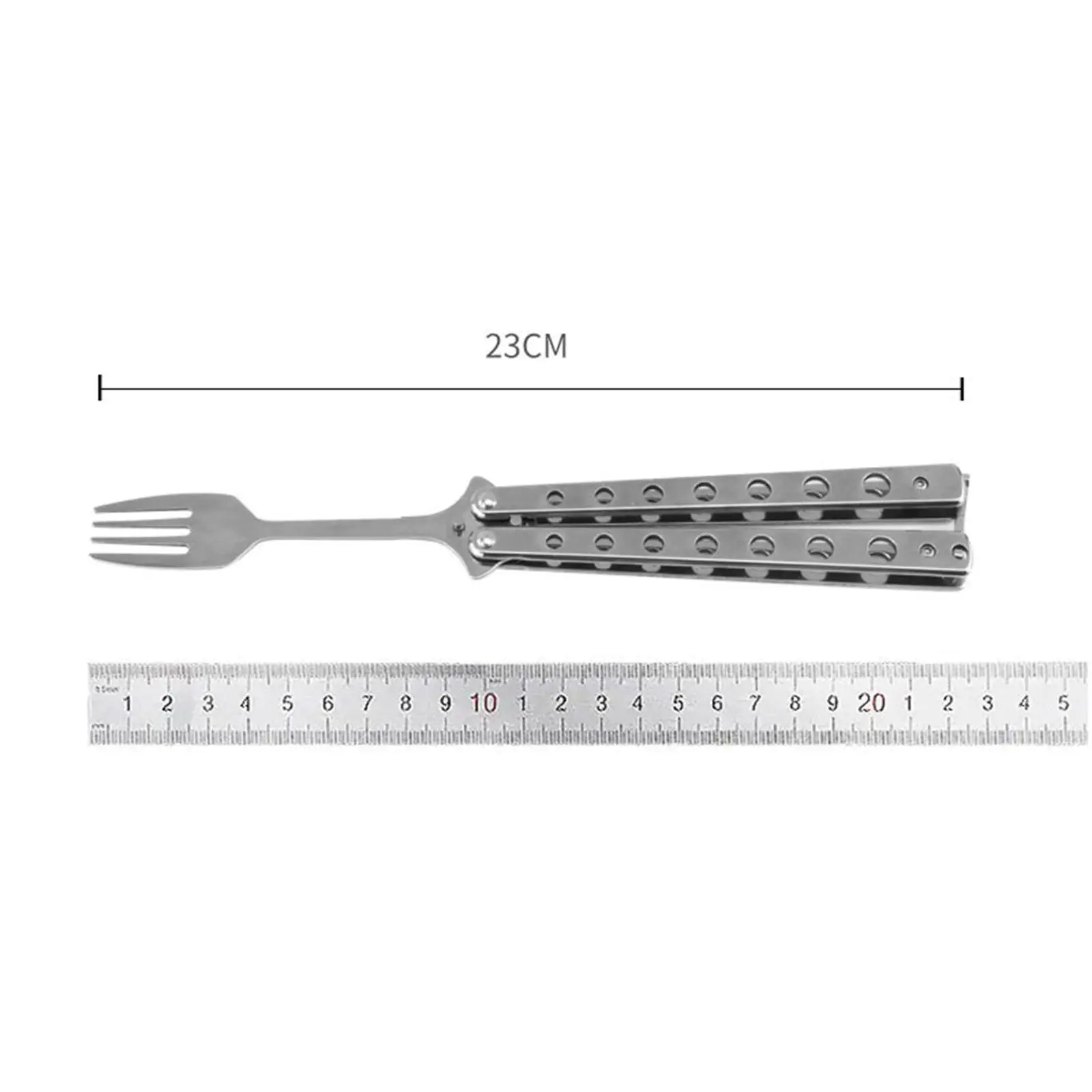 Picture 7: Butterfly Fork 9.06'' Portable Metal Foldable Utensil for BBQ Kitchen Picnic