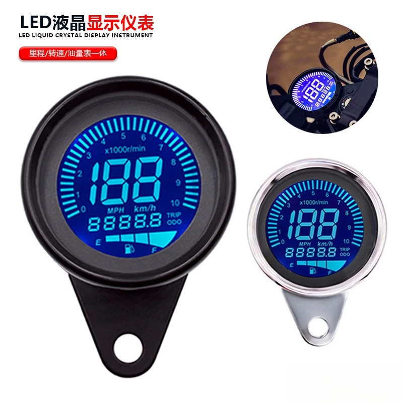 

Мотоциклетный инструмент в стиле ретро, модифицированный объем скорости и масла, встроенный светодиодный жидкокристаллический дисплей, прибор в сборе
