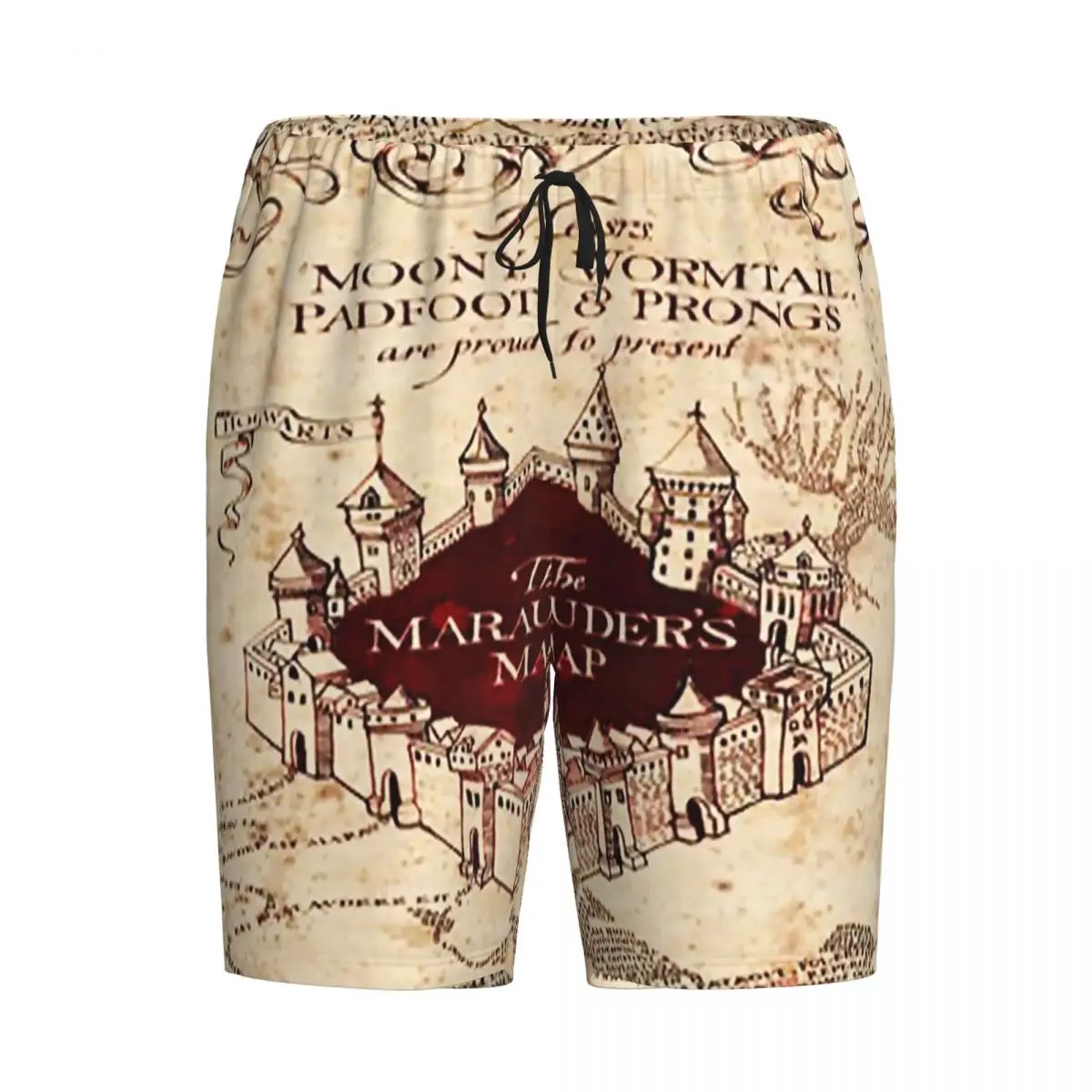 

Custom Marauders Magic Map Shorts Sleeping Pants Men Pajama Pants Lounge Sleep Sleepwear Bottoms