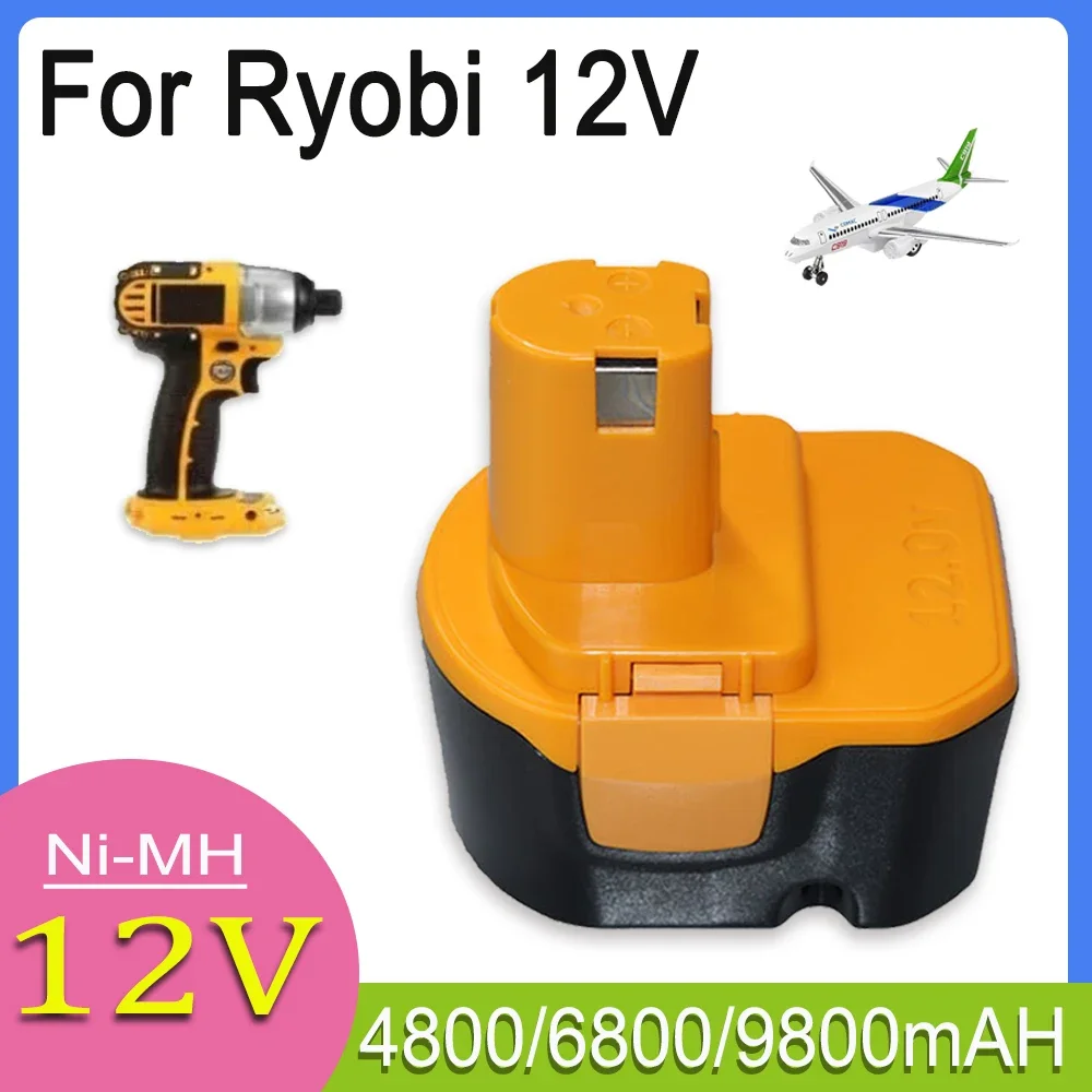 

For Ryobi 12V 4800/6800/9800mAh Rechargeable Battery，Compatible 1400652 BID1211 CCD1201 CHD1201 CHD1 202 CTH1201 CTH1202 FL1200