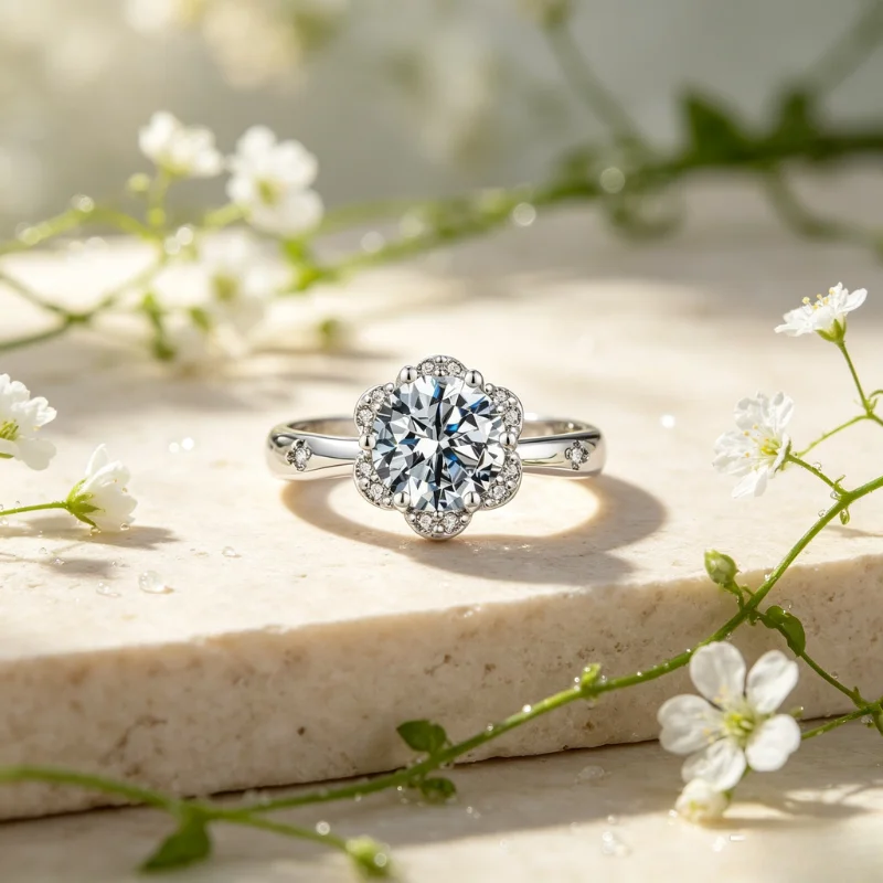 1/2/3/4CT Brilliant Cubic Zirconia Ring with 18K White Gold Plated Fashion Luxury Engagement Wedding Accessories Rings for Women Wholesale Jewelry