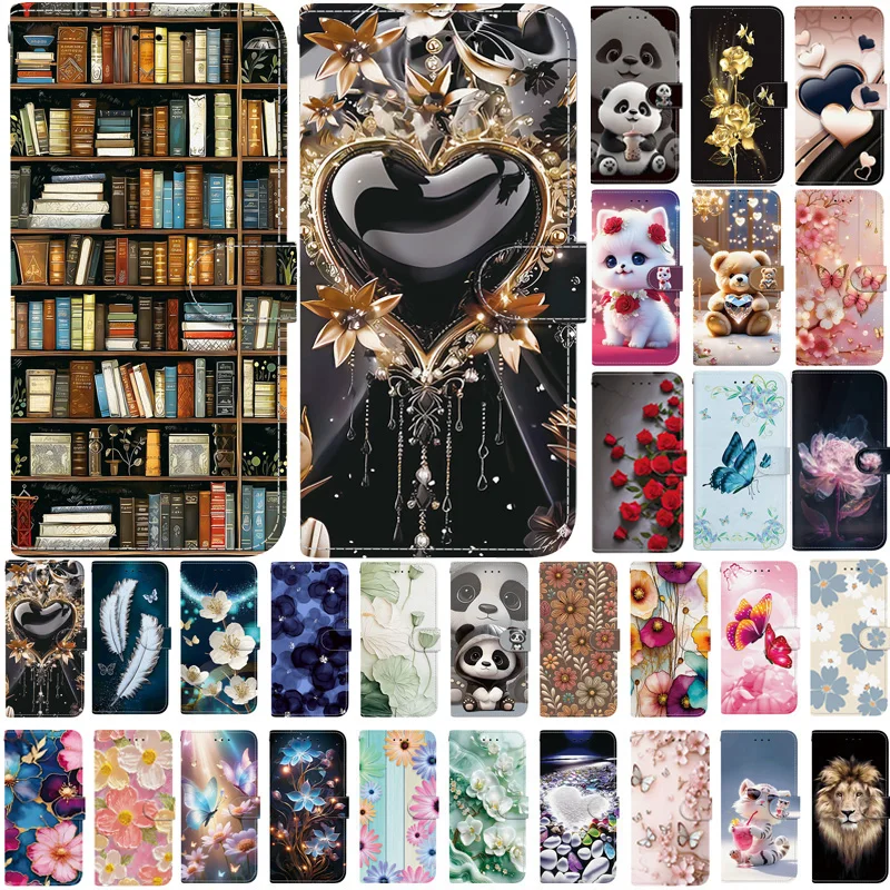 Reno13Pro Case for Coque OPPO Reno 13 Pro Fundas Cartoon Panda Leather Case for OPPO Reno13 Pro Phone Cases Wallet Flip Cover