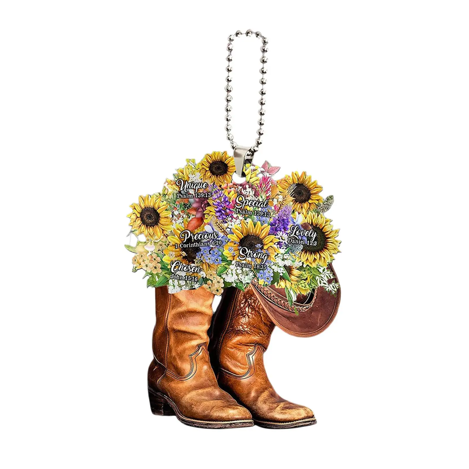 Generic Cowboy Boots and Hats Pendant Car Interior Accessories Car Charm Car Rearview Mirror Charm Pendant Car Mirror Ornament