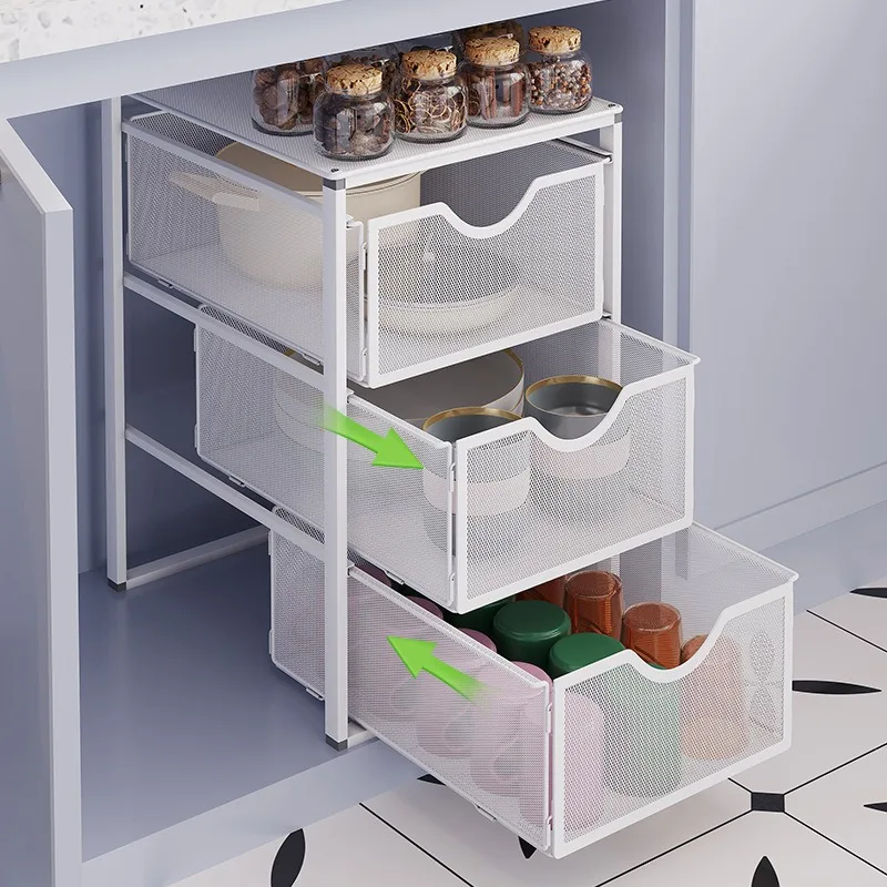 Kitchen Pull-out Shelf Multifunctional Lower Sink Pull Basket Cabinet