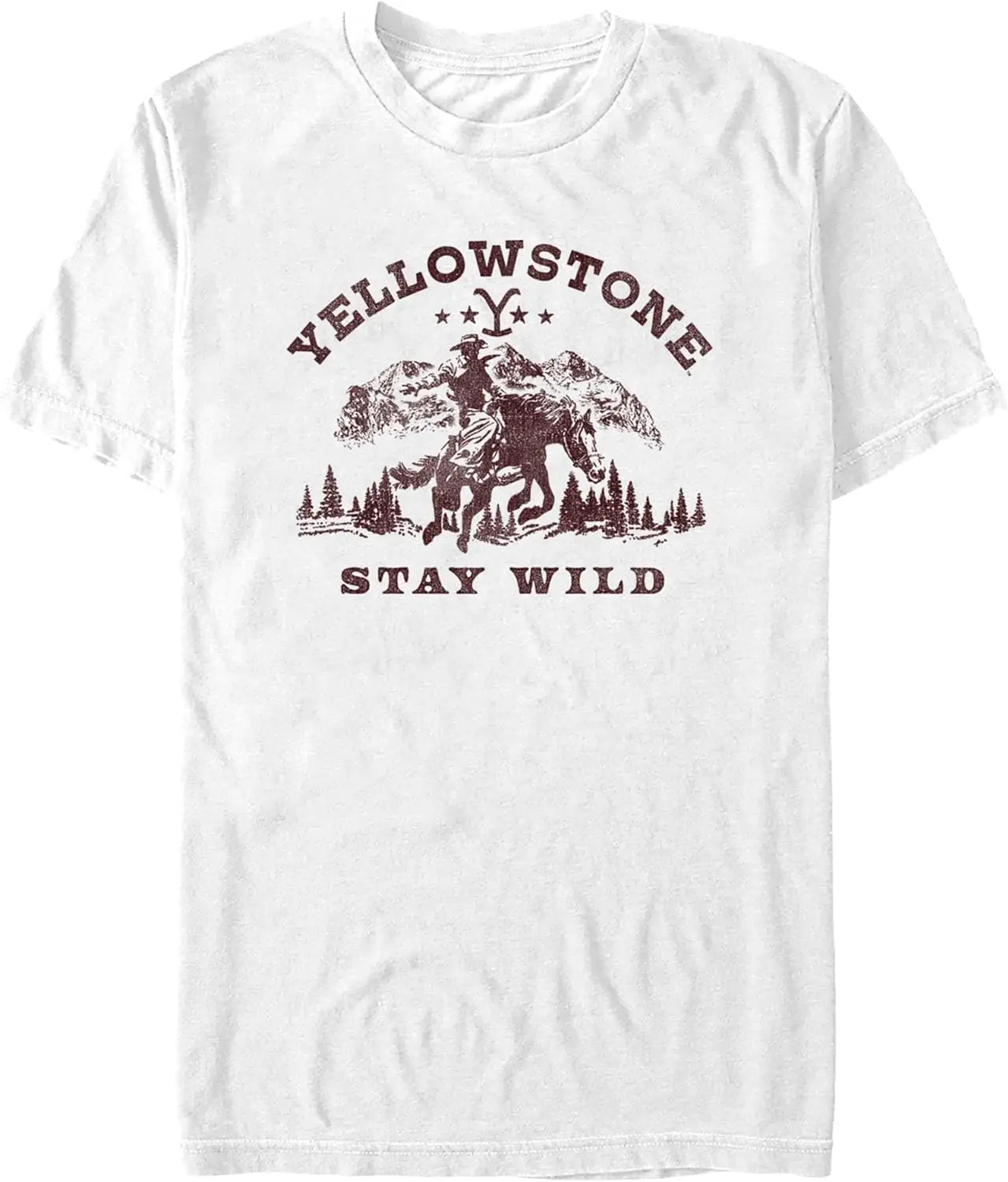 Fifth Sun Men's Yellowstone Distressed Stay Wild T-Shirt