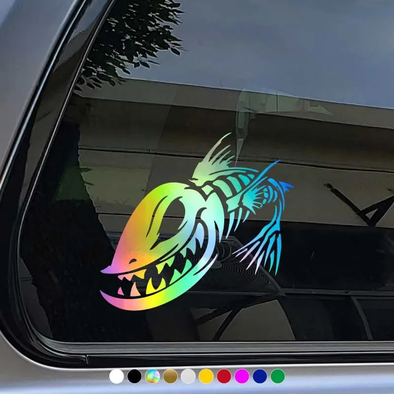 

Fish Skeleton Skull Fishing Car Stickers for Auto Window Cool Automobile Body Styling Vinyl Decals Funny Motorcycle Stickers