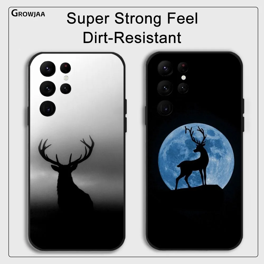 

field Elk Deer photo Luxury Phone Case For Samsung Galaxy S25 S24 S22 S23 Ultra S21 S20 Plus 5G Protective Silicone Funda