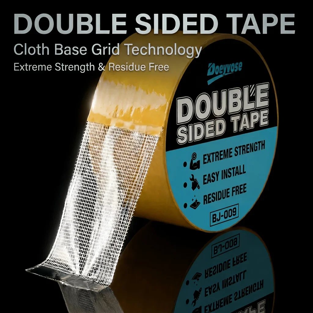 Doeyvose  Waterproof Traceless Cloth Base Adhesive Tape, Heavy Duty Fixing for Carpet Kitchen Bathroom Bookbinding