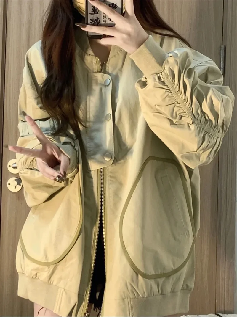 Retro Jacket Assault Suit Women's 2025 Spring and Autumn New Loose Workwear Female Coat Student Top Trendy Solid Color Commuting