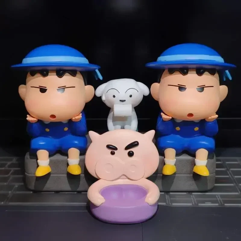 

Anime Crayon Shin 10cm Shinnosuke Nohara Cos School Uniforms Doll Chan Toys Toilet Bowl Shiro Figures PVC Statue Model Toy Gifts
