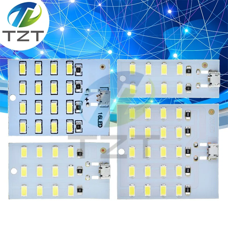 TZT high quality 5730 smd 5V 430mA~470mA White  Mirco Usb 5730 LED lighting panel USB mobile light Emergency light  night light