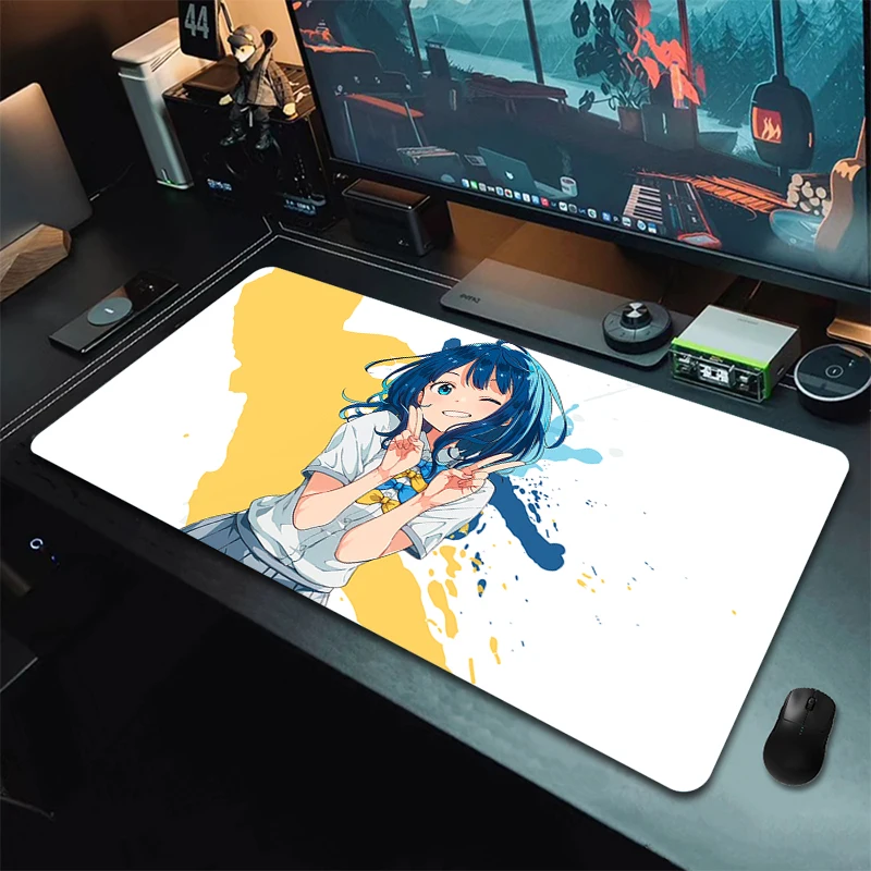 Grande Non-Slip Gaming Mouse Pad, XXL Gamer Mousepad, Tapete de rato do computador, Anime Desk Mat, Tapete bonito do teclado, Tapete de borracha