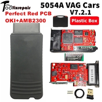 Red PCB Board 5054A V7.2.1 OKI Full Chip AMB2300 For AUDI/VW/Skoda/Seat Blue LED Code Reader Professional VAG 5054 Bluetooth
