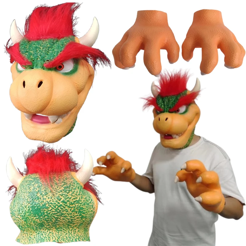 

Super Mario Bowser Cosplay Hood Gloves Set Anime Cosplay Clothe Suit for Halloween Christmas Carnival Party Performance Costumes
