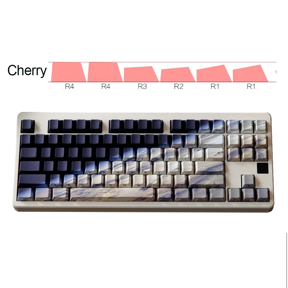 Side Engraved PBT Keycaps Mechanical Keyboard Keycap Cherry Profile Dye Sublimation Translucent Cap 131 Keys