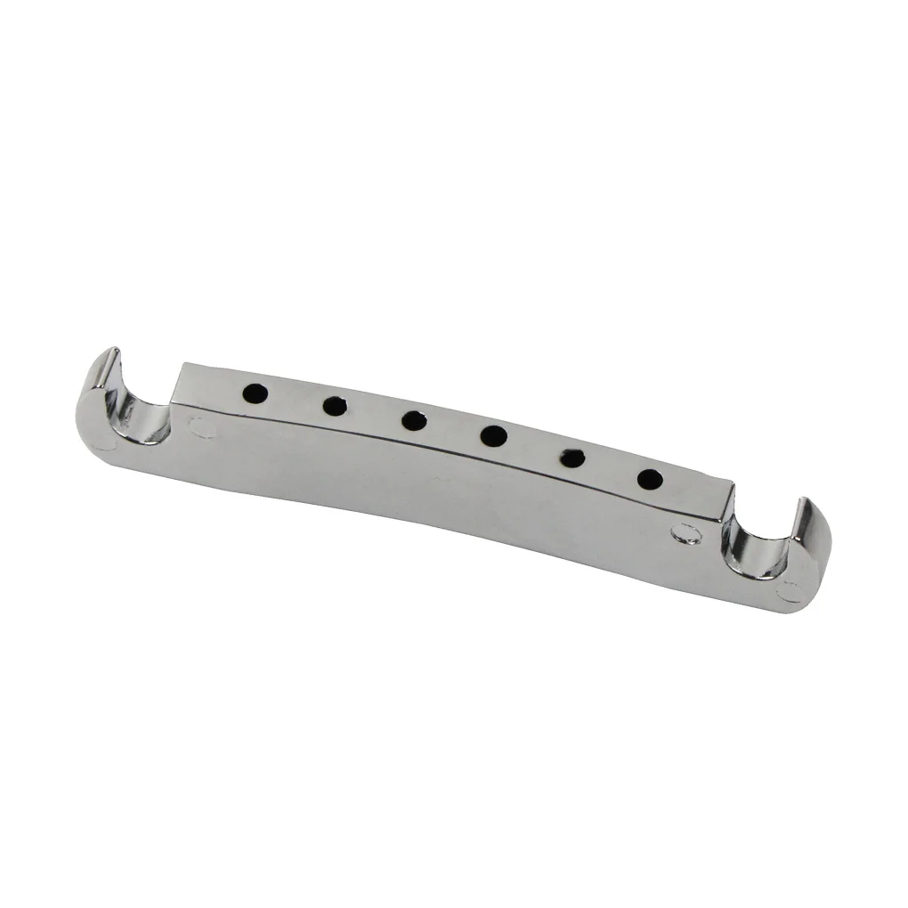 FLEOR 1 Stück LP Saitenhalter Stop Bar Saitenhalter Metall E-Gitarre Teile, Chrom/Schwarz – Detail 3