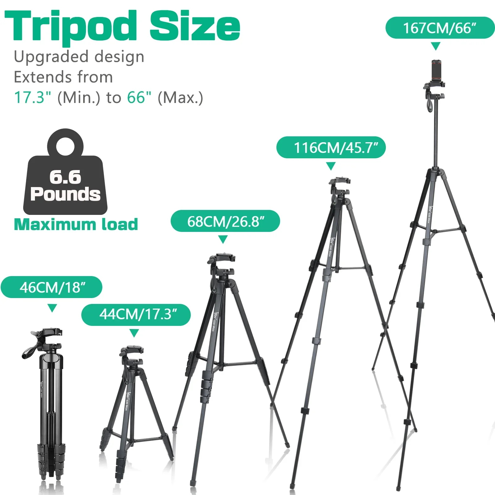 Treppiede per telefono FF-CJ29 supporto per fotografia professionale con videocamera per registrazione Video da 167cm con borsa per il trasporto a distanza