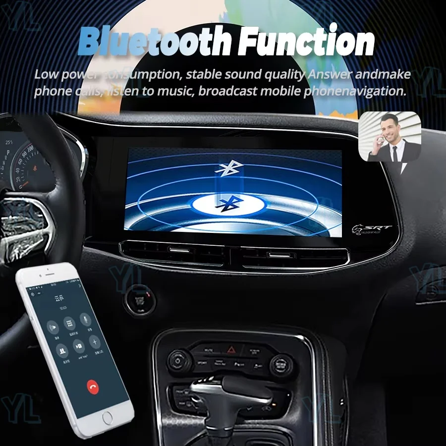 

12.3" Carplay For Dodge Challenger SRT Hellcat 2010-2024 Android 13 Car Radio Auto Multimedia Player Stereo Video GPS Navigation