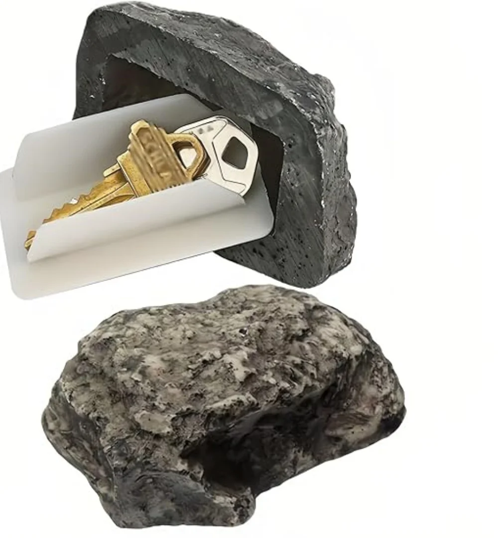 

Hidden Key Storage Rock Outdoor Fake Rock Key Hider Out Weatherproof Key Cover Realistic Stone Look Key Holder for Garden Yard