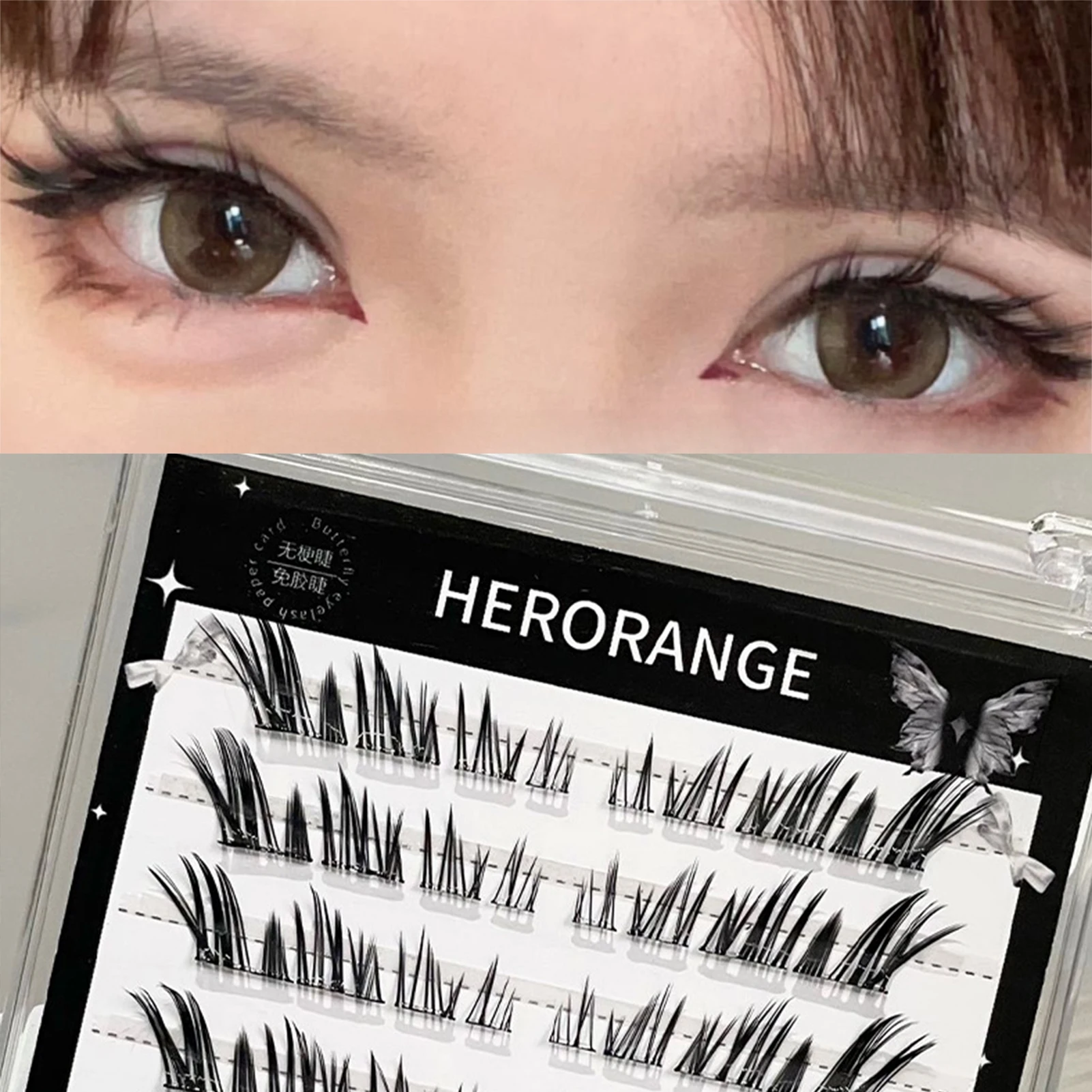 3/6/10 行キツネの目つけまつげ薄いバンドうっすらマンガまつげソフト個別のアニメまつげはより自然で魅力的になります