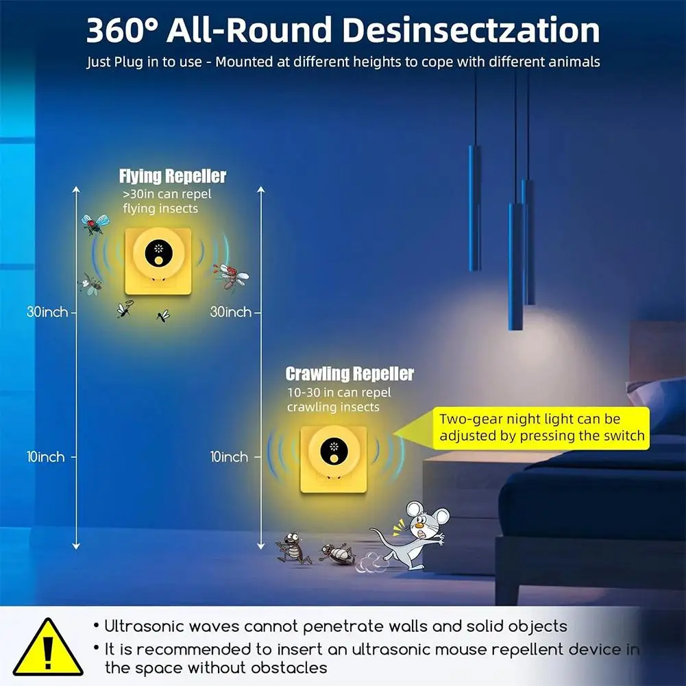 6 шт., ультразвуковое устройство для отпугивания тараканов и насекомых