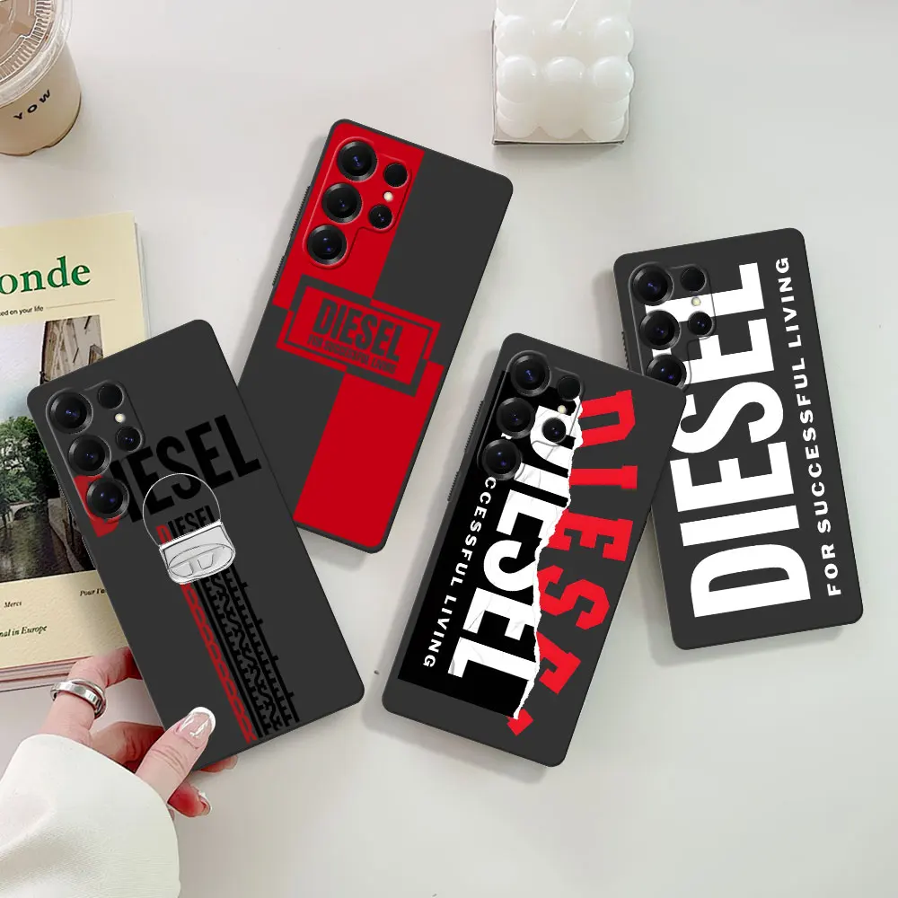 Phone Case For Samsung S25 S24 S23 S22 S20 S26 FE S7 Edge S9 S10 S21 Ultra S8 Plus TPU Black Cover D-DieselesEs Design Concept