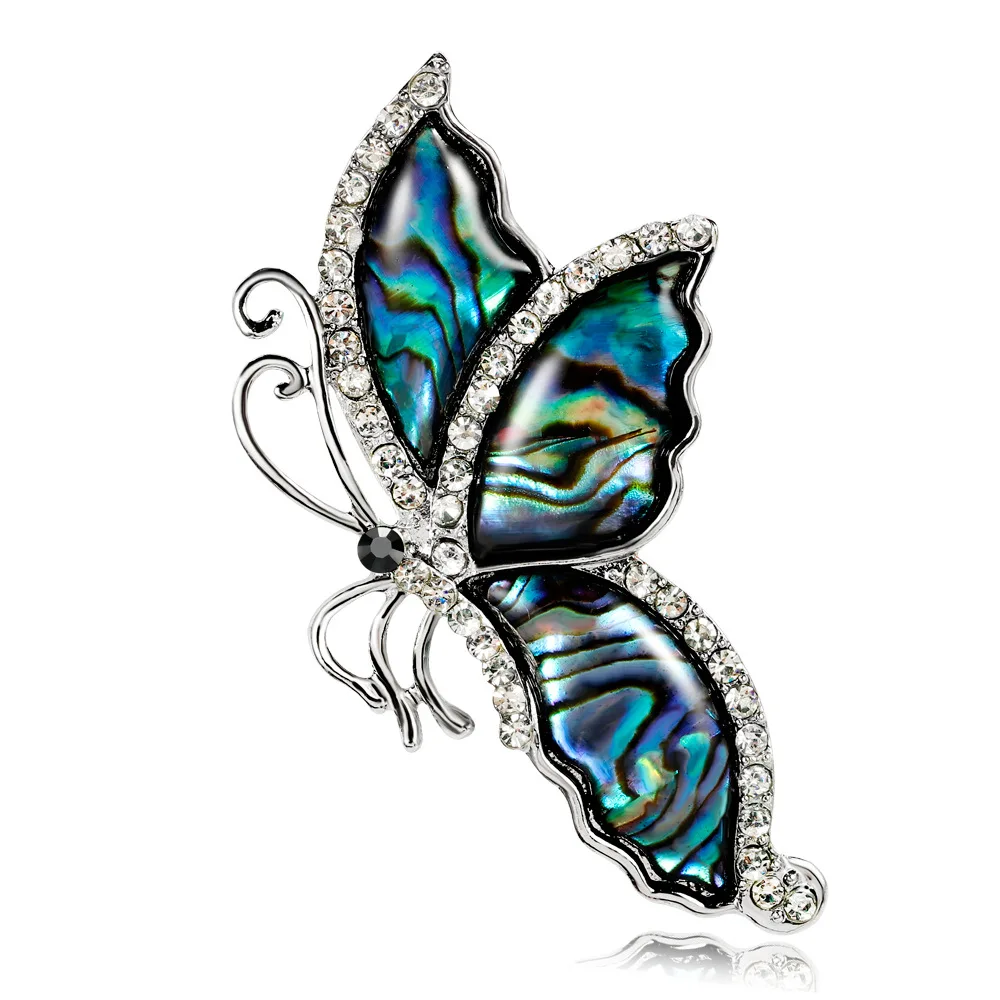 Korean version of fashion abalone shell brooch, versatile temperament butterfly brooch, women's clothing accessories insect cors
