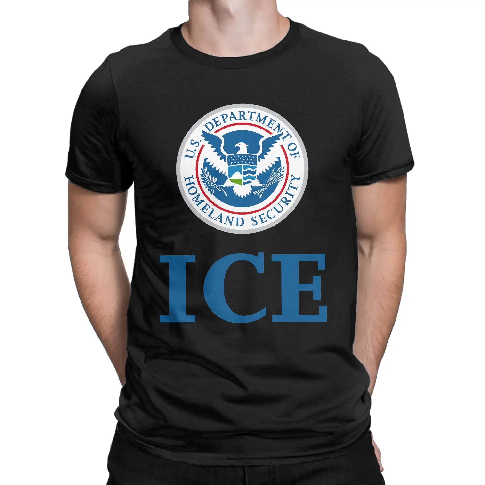 Oversized T-Shirt United States Immigration and Customs Enforcement Cotton T-Shirts Fashion Tshirt for Men Y2K Short Sleeve Tees