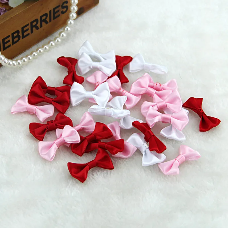 15PCS Wholesale 2*4cm Bow Lace Patch Fabric Pretty Lace Applique for DIY Craft Garment Accessories Mix Colors