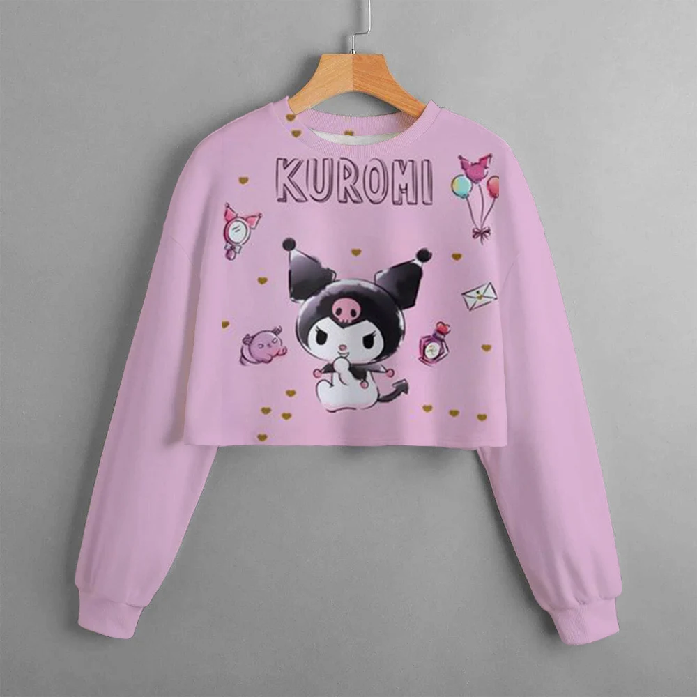 Dziecięca odzież sportowa Kuromi z nadrukiem Cute Cartoon Dziecięca bluza z kapturem Baby Pullover Girl Autumn unicorn Top ﻿ ﻿