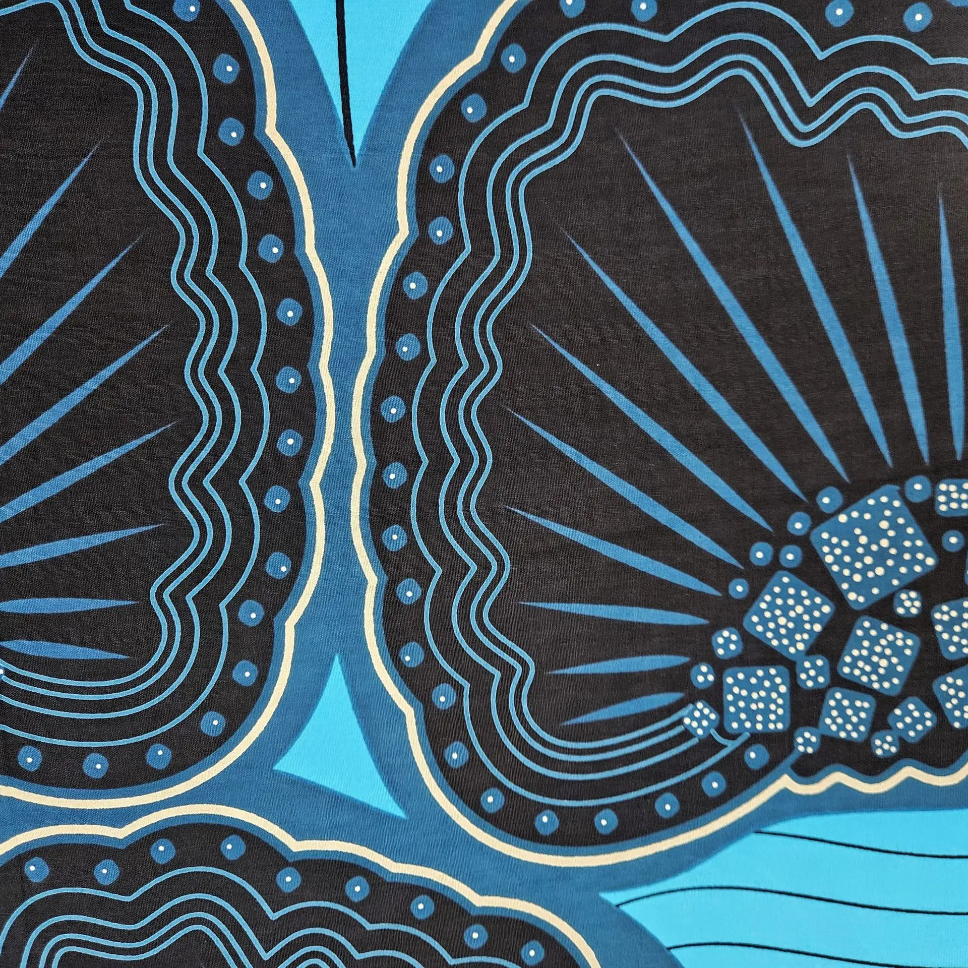 Black Printed Blue Cotton Afri - Sewing Batik 评论和价格