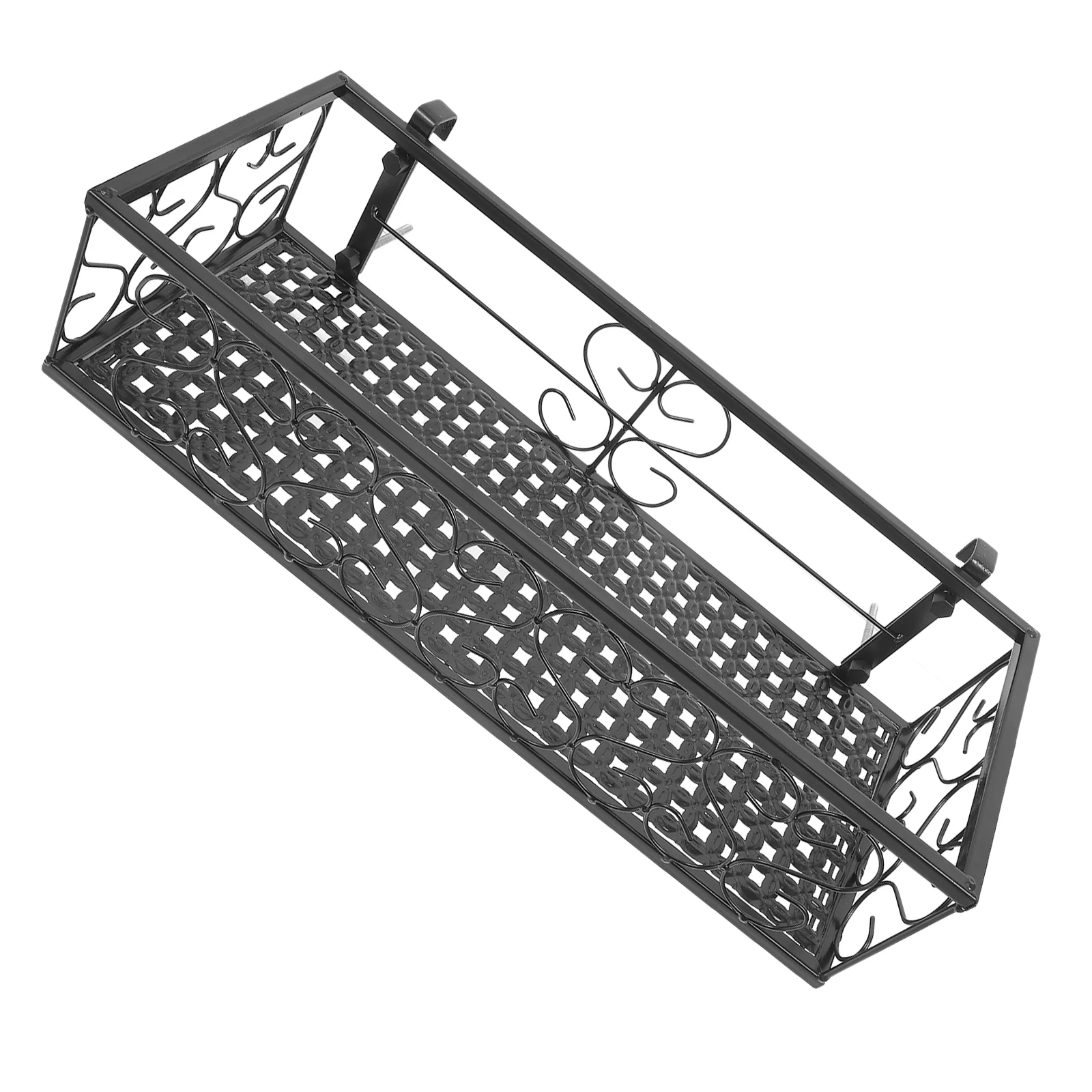 

Balcony Hanging Flower Stand Iron Basket Fence Plant Pot Holder Durable Premium Strong Structure Home Cafe Garden Supplies