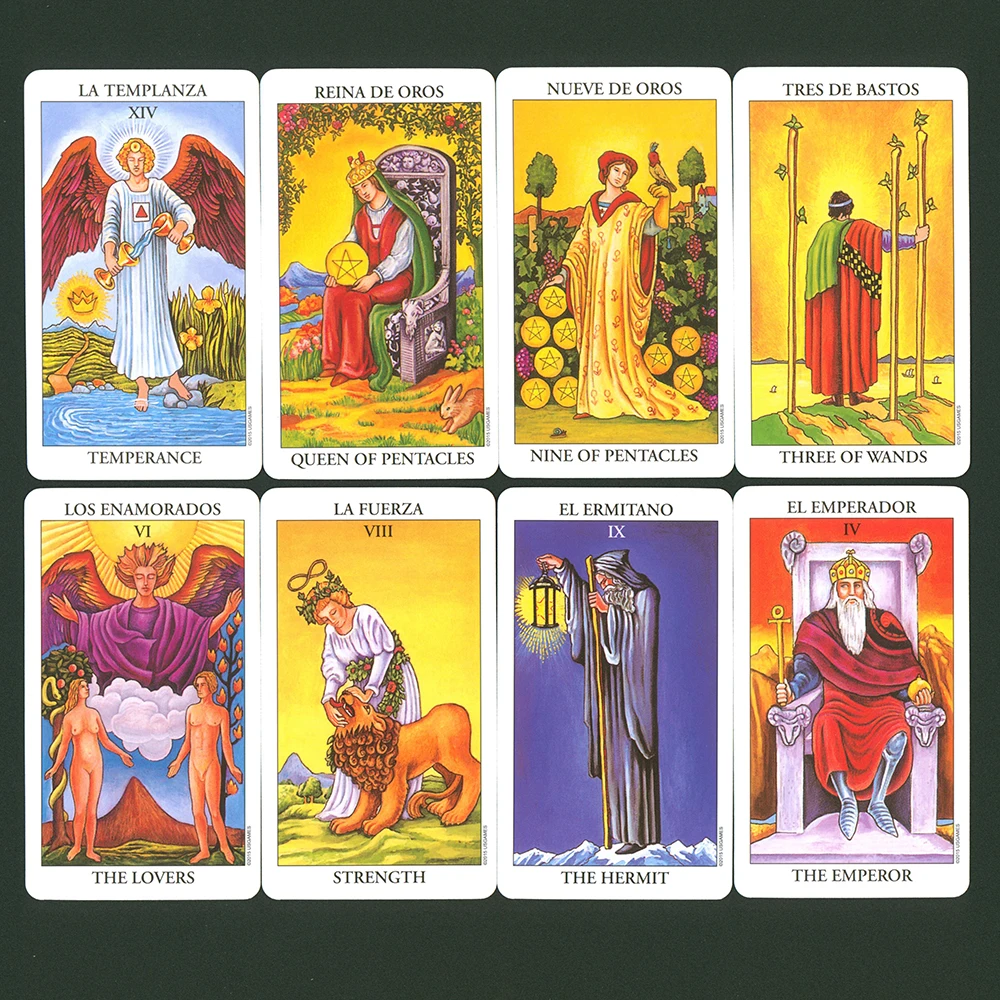 Español Rider Tarot Cards in Spanish Version Board Game Divination Deck for Beginners with Guide Book Oracle Cards Guidebook