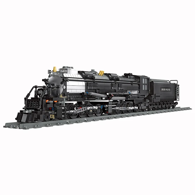 Bigboy-bloques de construcción de tren de locomotora de vapor, modelo de ciudad, bloques Retro, módulo creativo MOC, juguetes de piezas para niños, regalos para niños, 1608