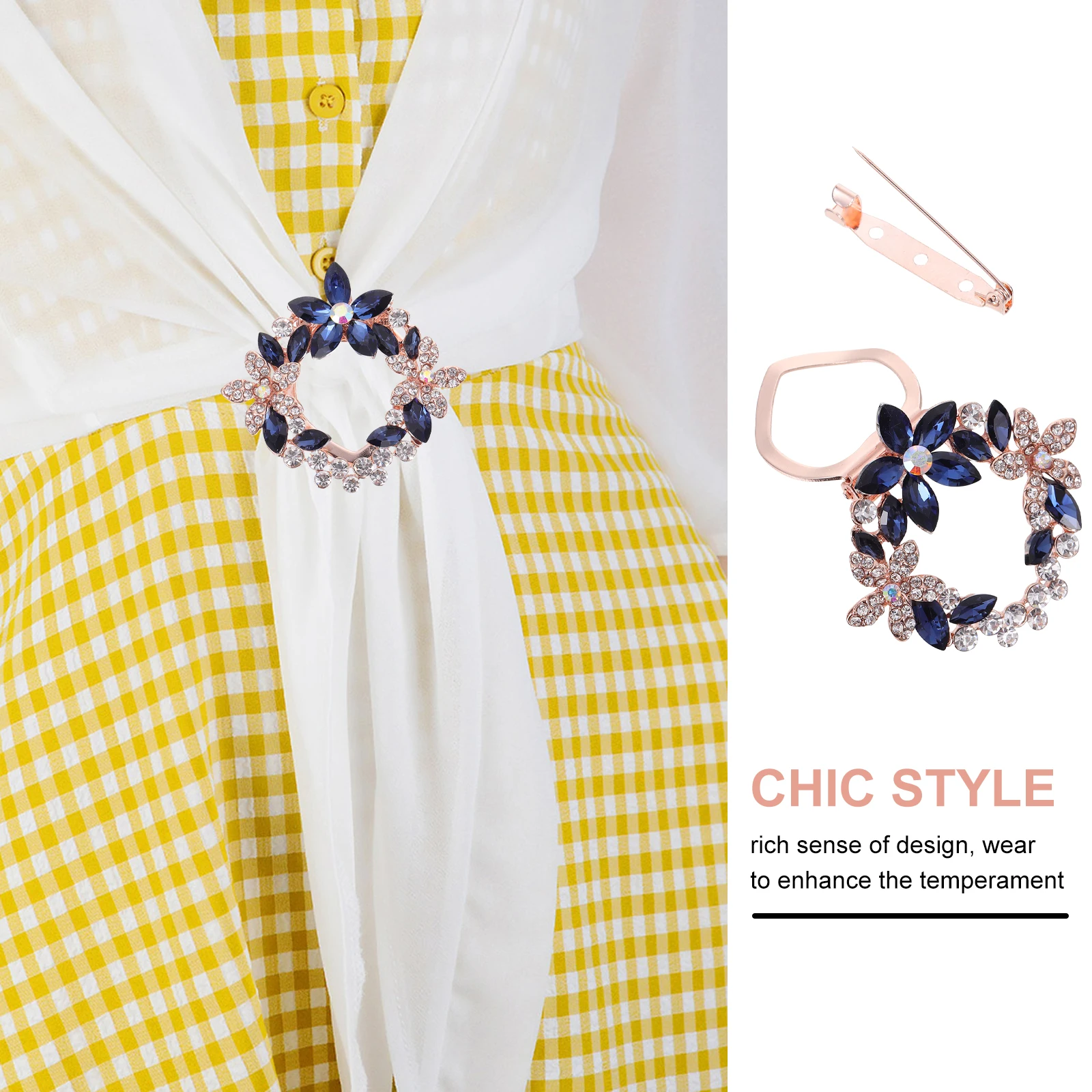 

1pc Women Brooch Scarf Buckle Vintage Clothing Corsage Pin Creative Scarf Holder Shawl Wrap Decor Party Accessory Alloy