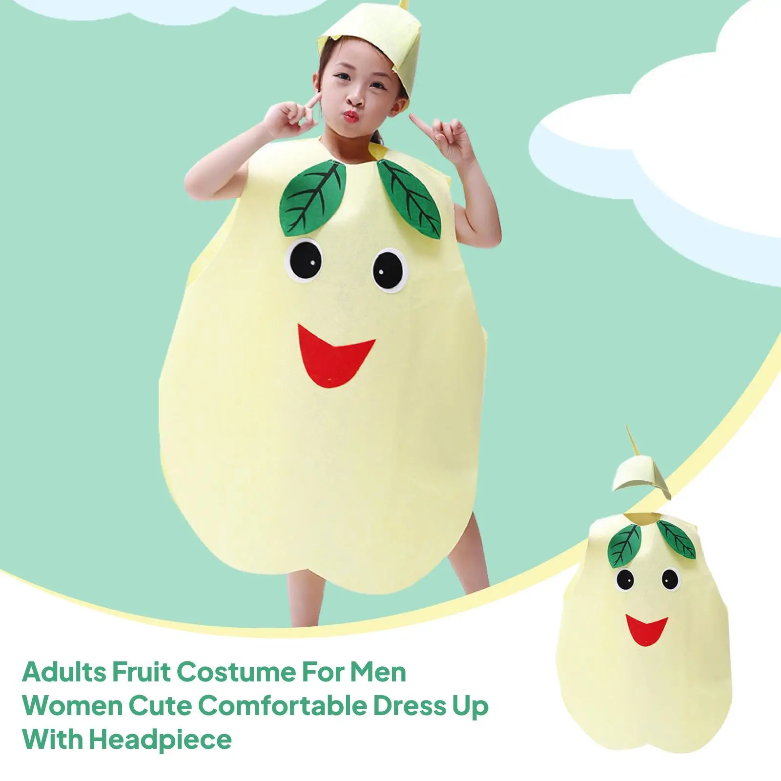 Cartoon Fruit Costume Christmas Cosplay Suit Durable Non Woven Fabric Fancy Dress for Adults Stage Festival