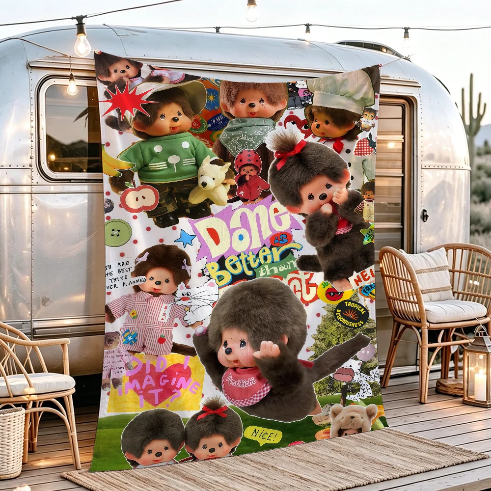 Cartoon Cute M-monchhichi-S flag Tapestry Room Decoration Wall Hanging Aesthetic Bedrooms Advertising Banner